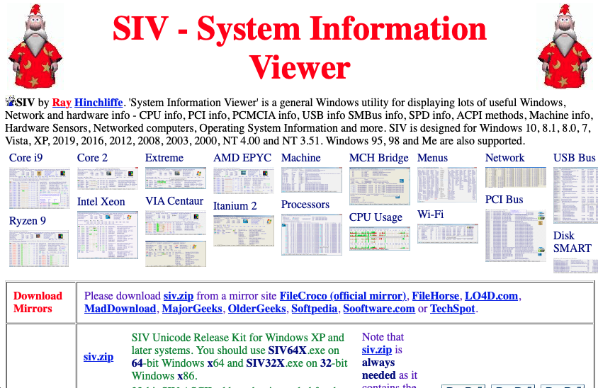 Screenshot of SIV's website homepage